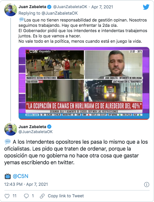Tuit de Juan Zabaleta por Covid-19
