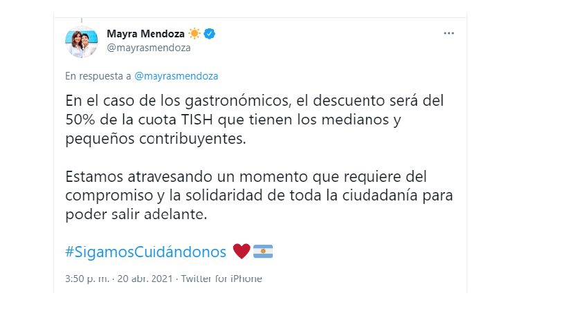 Mayra Mendoza ayuda a comercios Quilmes