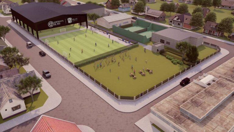 El club municipal de Del Viso tendrá espacios administrativos, SUM y un playón semicubierto.