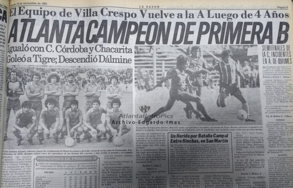 Chacarita y el ascenso de 1983, el más violento de la historia.