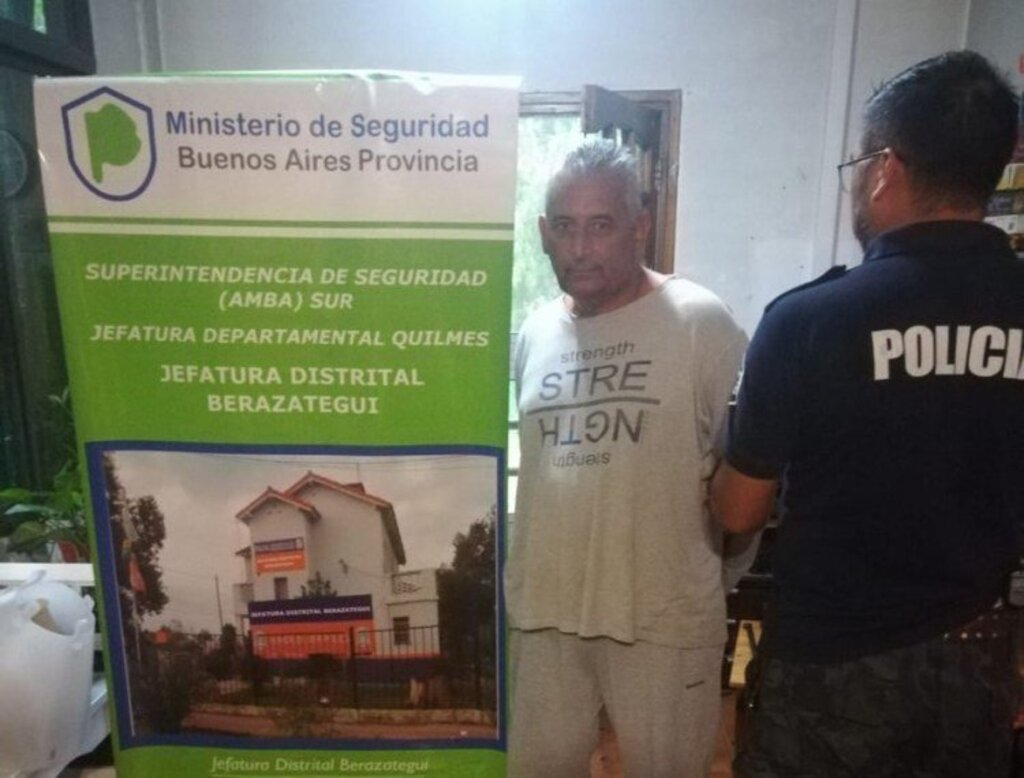 El ex concejal cuando fue detenido, en diciembre de 2018 en su casa quinta de La Plata.