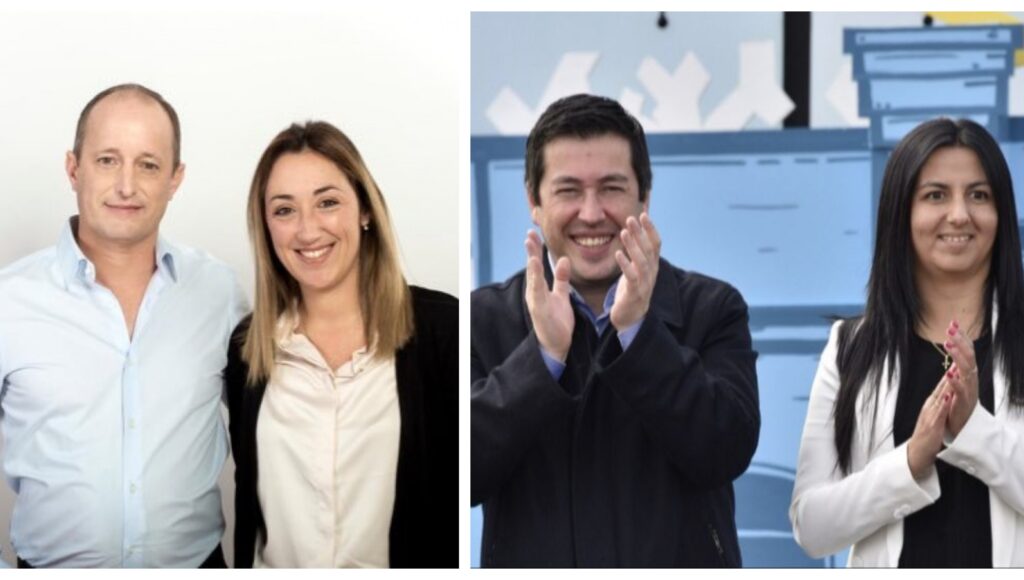 Martín Insarralde y Marina Lesci; Leonardo Nardini y Noelia Correa