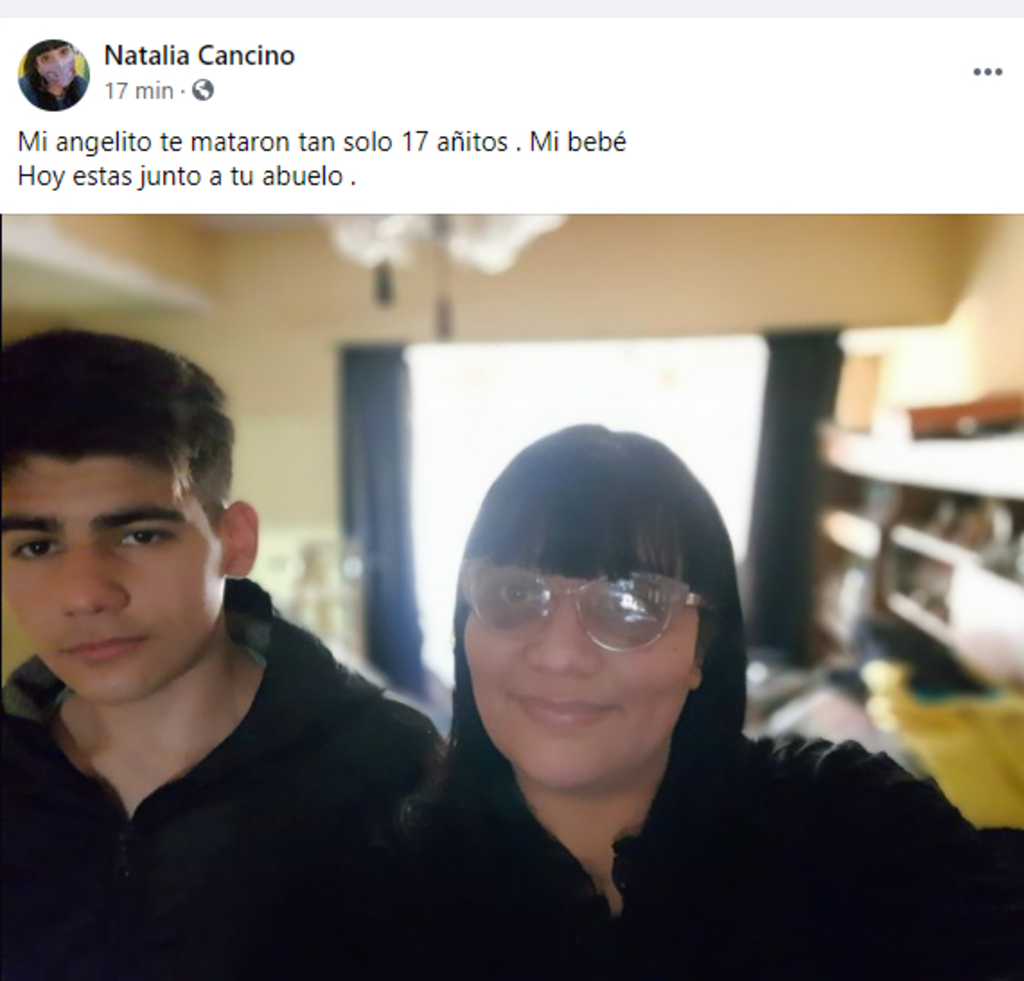 El posteo que realizó en su Facebook la madre del menor asesinado.