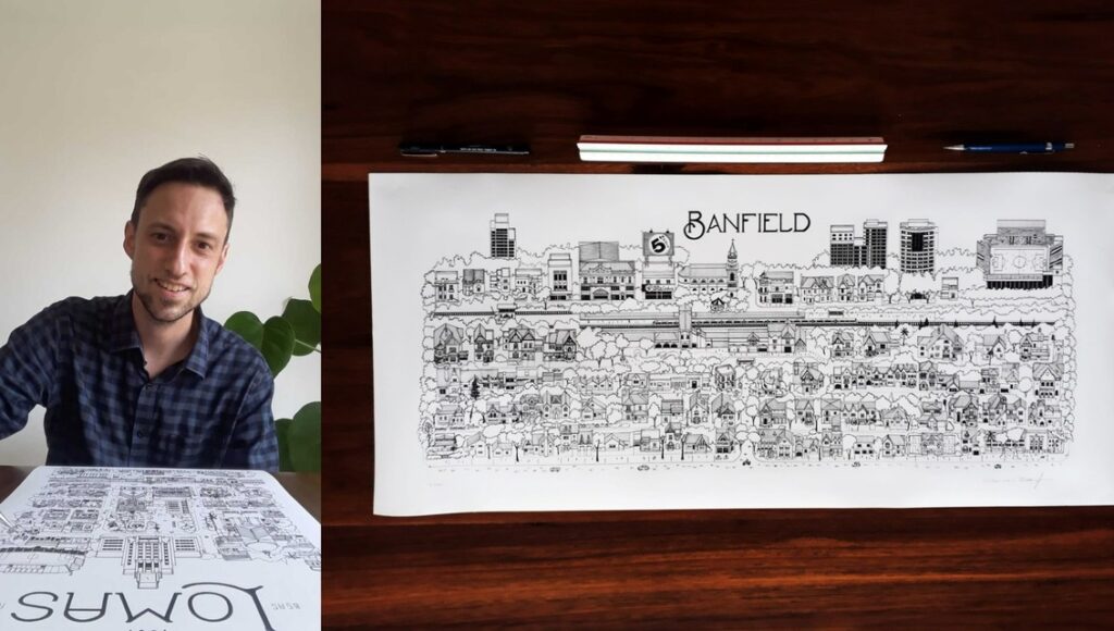 El vecino de Banfield que dibuja barrios vistos desde arriba