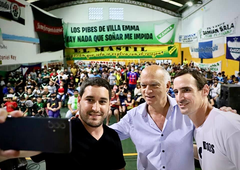 Néstor Grindetti, intendente de Lanús con el candidato Damián Sala
