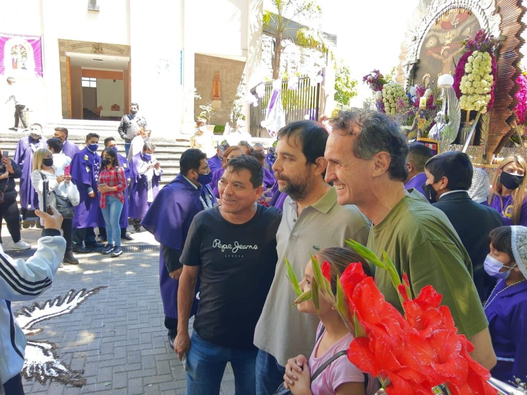 Gabriel Katopodis y Fernando Moreira, en campaña en San Martín