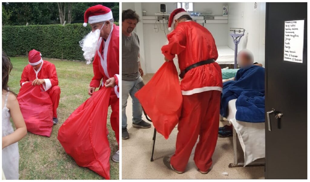 La historia del Papá Noel de General Rodríguez: se pone el disfraz y sale a repartir regalos a los chicos de la calle
