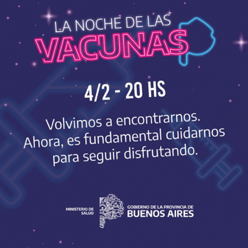La Noche de las Vacunas: la Provincia abrirá 100 postas nocturnas este viernes para vacunar contra el Covid-19