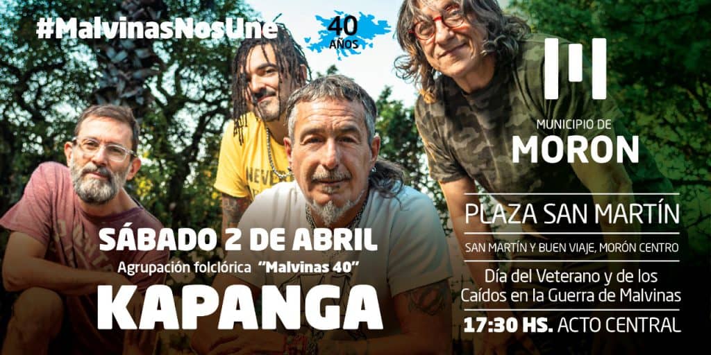 Kapanga cerrará con un show gratuito el homenaje a los héroes de Malvinas en Morón