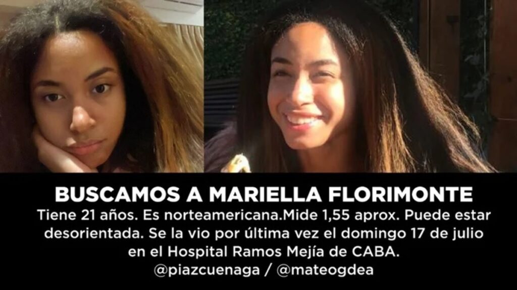 Estadounidense desaparecida Mariella Florimonte