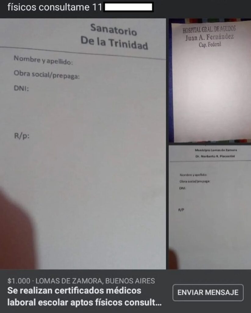 Detuvieron a una mujer de Lomas de Zamora por vender certificados médicos truchos: cómo operaba y la alta demanda por el Mundial