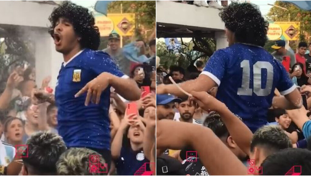 Merlo: apareció Diego Maradona en medio de los festejos por el triunfo de la Selección