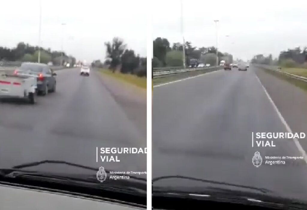 Video: obligó a su hijo de 7 años a manejar un camión en plena autopista Ezeiza - Cañuelas