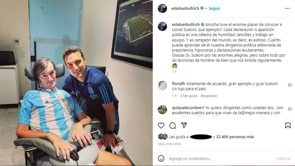 El emotivo encuentro de Lionel Scaloni con Esteban Bullrich en la fiesta de la Selección.