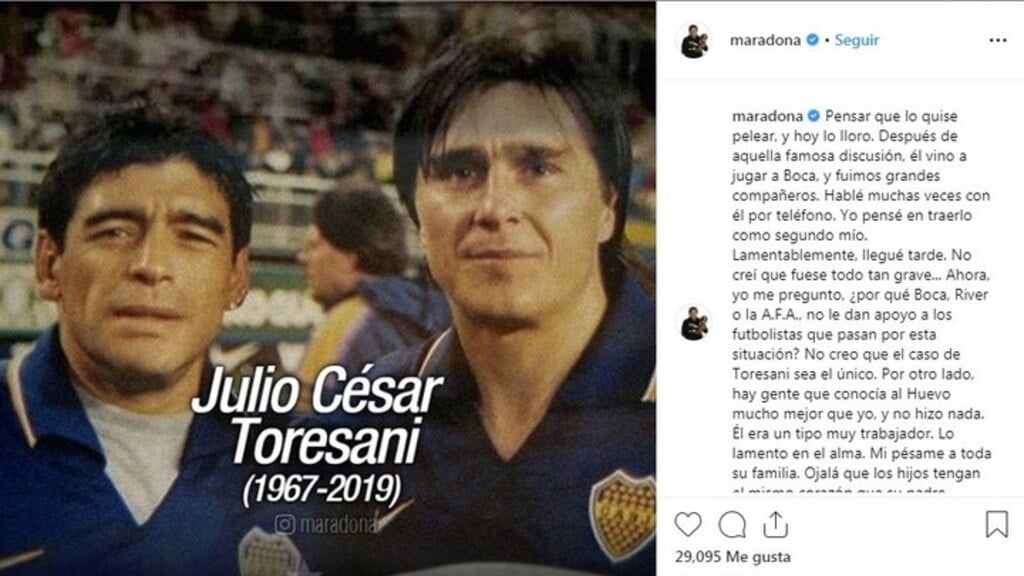 El dramático final de Julio Toresani: se peleó con Maradona, jugó en River y en Boca pero murió en la pobreza mientras vivía de prestado