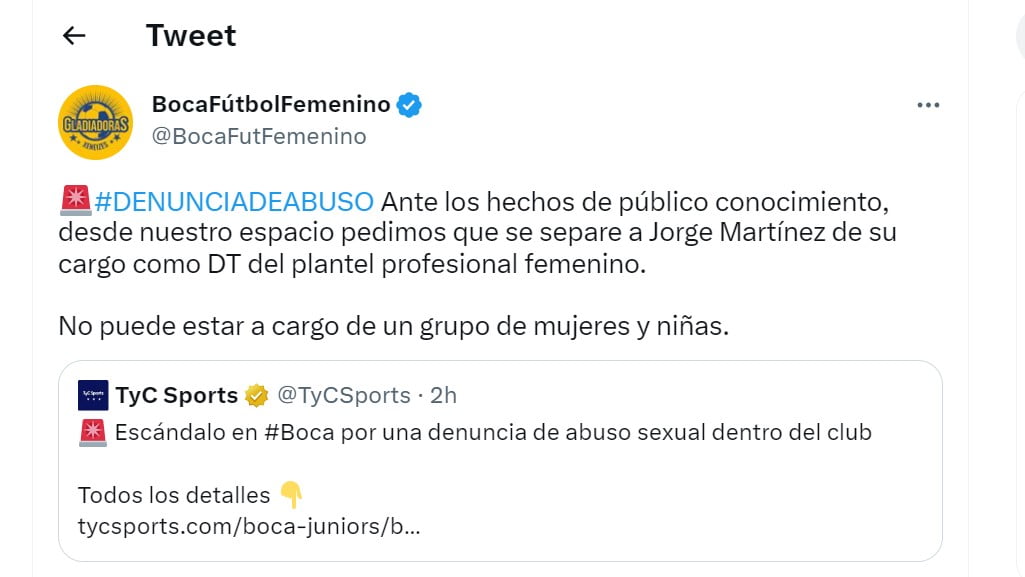Escándalo en Boca: denunciaron por abuso sexual a Jorge Martínez, técnico del equipo femenino