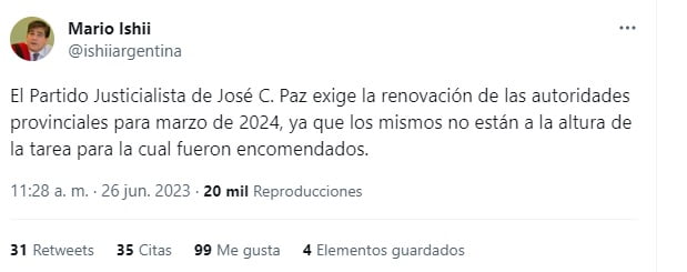 “Armaron listas a dedo”: la furia de Mario Ishii contra Máximo Kirchner porque le habilitó una interna en José C. Paz