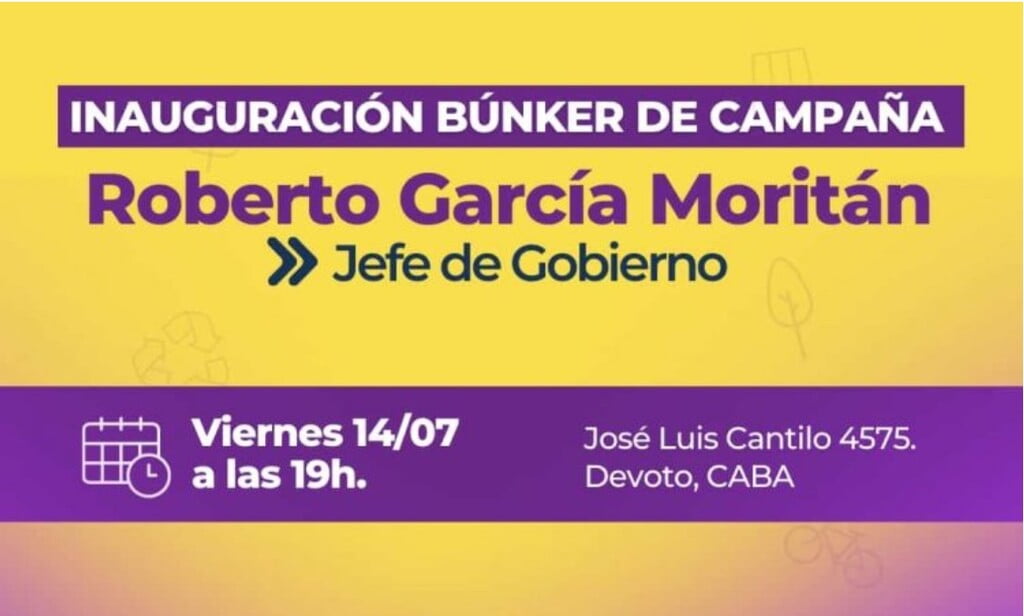 La tarjeta de invitación del búnker de Roberto García Moritán.