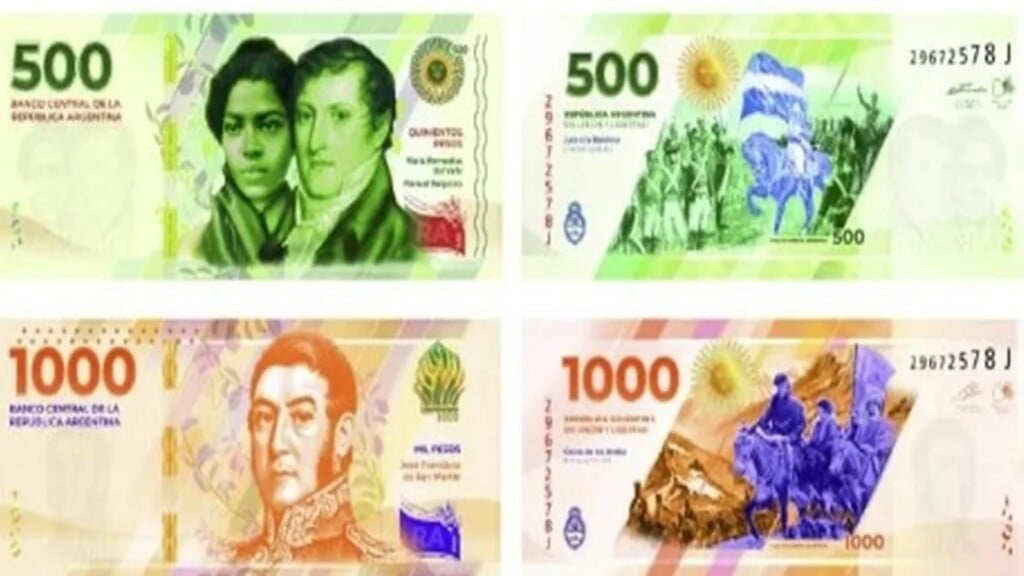 Los nuevos billetes de 500 y 1.000 contarán con la imagen de los dos máximos próceres argentinos, Belgrano y San Martín.
