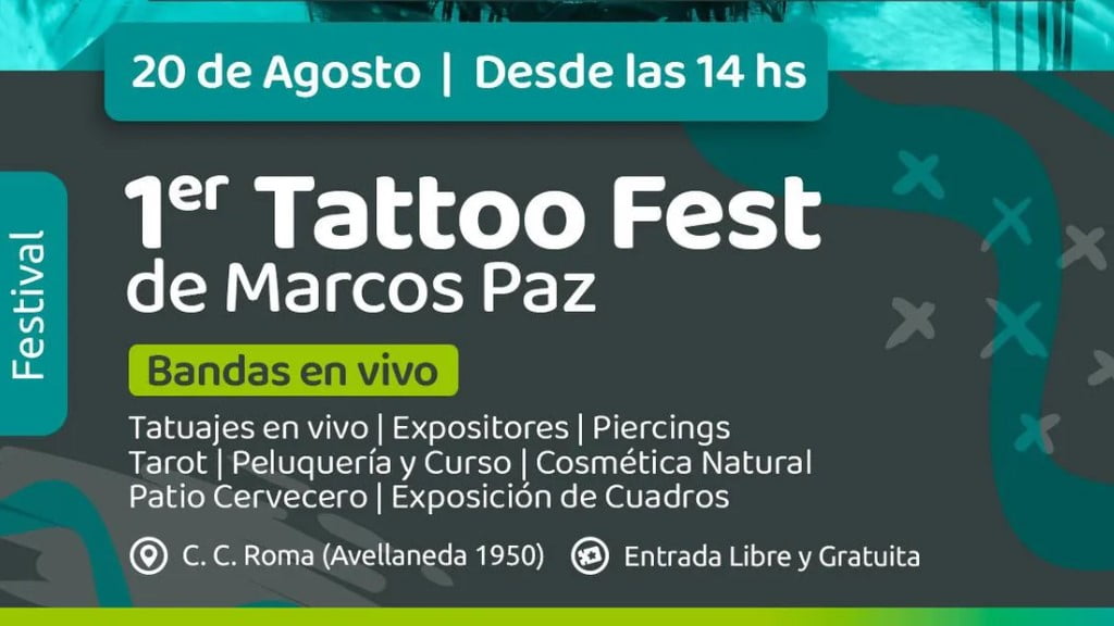 Tatuajes, peluquería y patio cervecero: cuándo será el Tattoo Fest en Marcos Paz