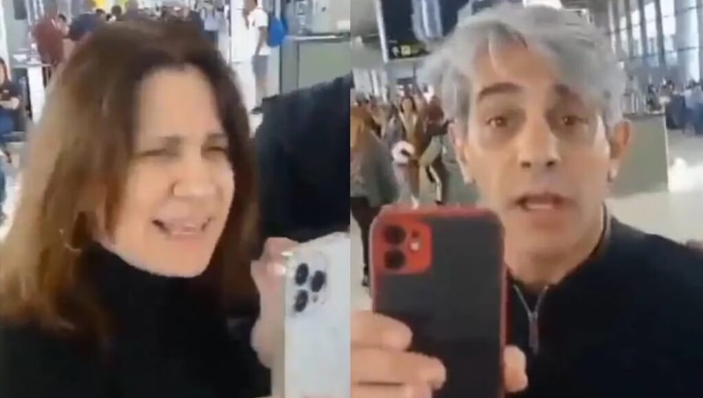 Escrache viral a Pablo Echarri y Nancy Dupláa en Ezeiza: los sorprendieron cuando viajaban al exterior y usaron sus iPhones para grabar el momento