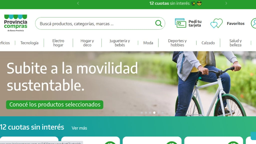 sí se ve la página principal de Provincia Compras, el sitio de compras del Banco Provincia de Buenos Aires.