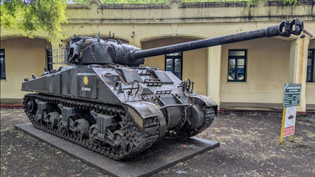 Uno de los tanque históricos del Museo del Ejército Argentino, en Ciudadela.