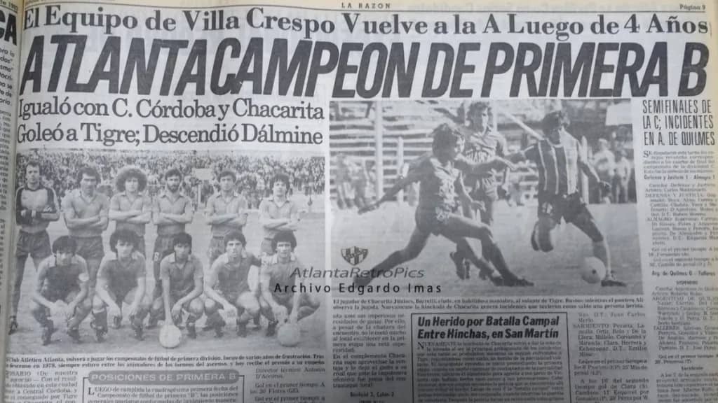 Chacarita, Ascenso, Primera División, Primera B, 1983