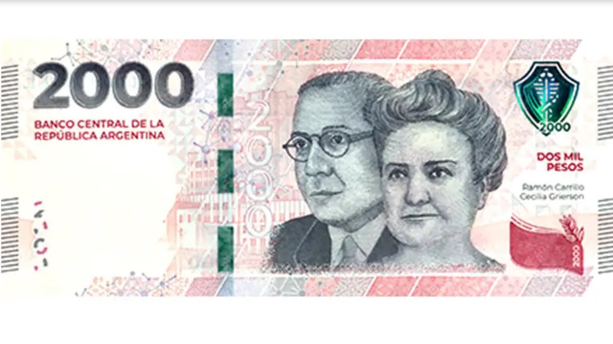 El nuevo billete de $ 2.000 le da un protagonismo clave al color verde, según decidió el Banco Central.