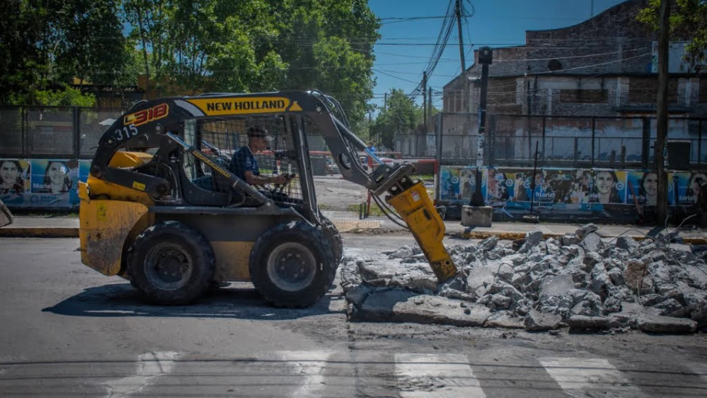 Las obras de repavimentación en el centro de Moreno abarcan varias calles muy transitadas por el transporte público.