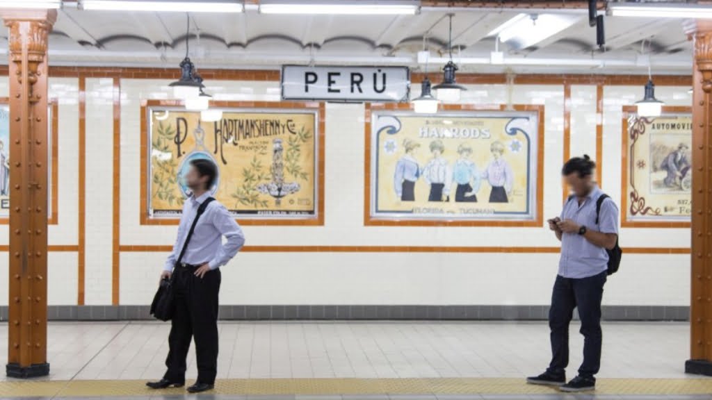 La estación Perú de la Línea A del Subte de Buenos Aires, una de las más antiguas de toda la red.
