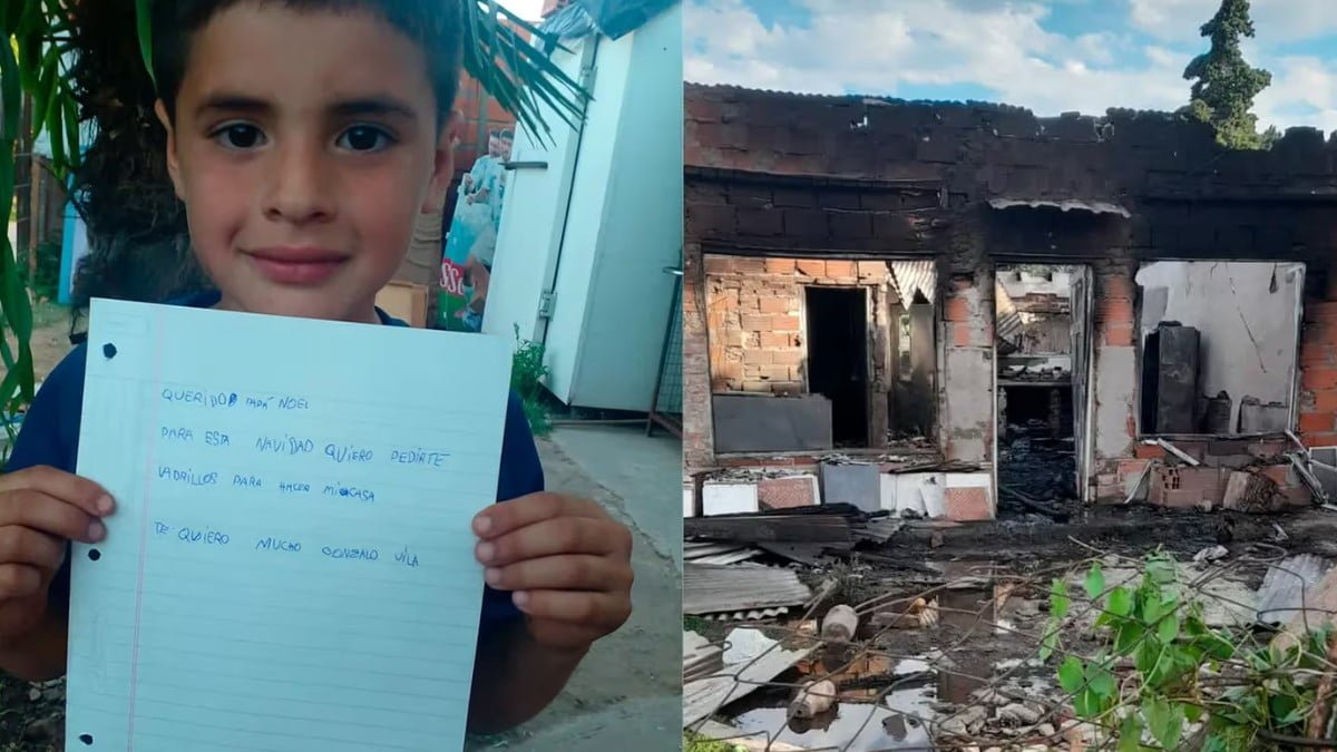 Una historia conmovedora en Luján: se incendió su casa, le pidió ladrillos a Papá Noel y generó una movida solidaria para ayudar a su familia