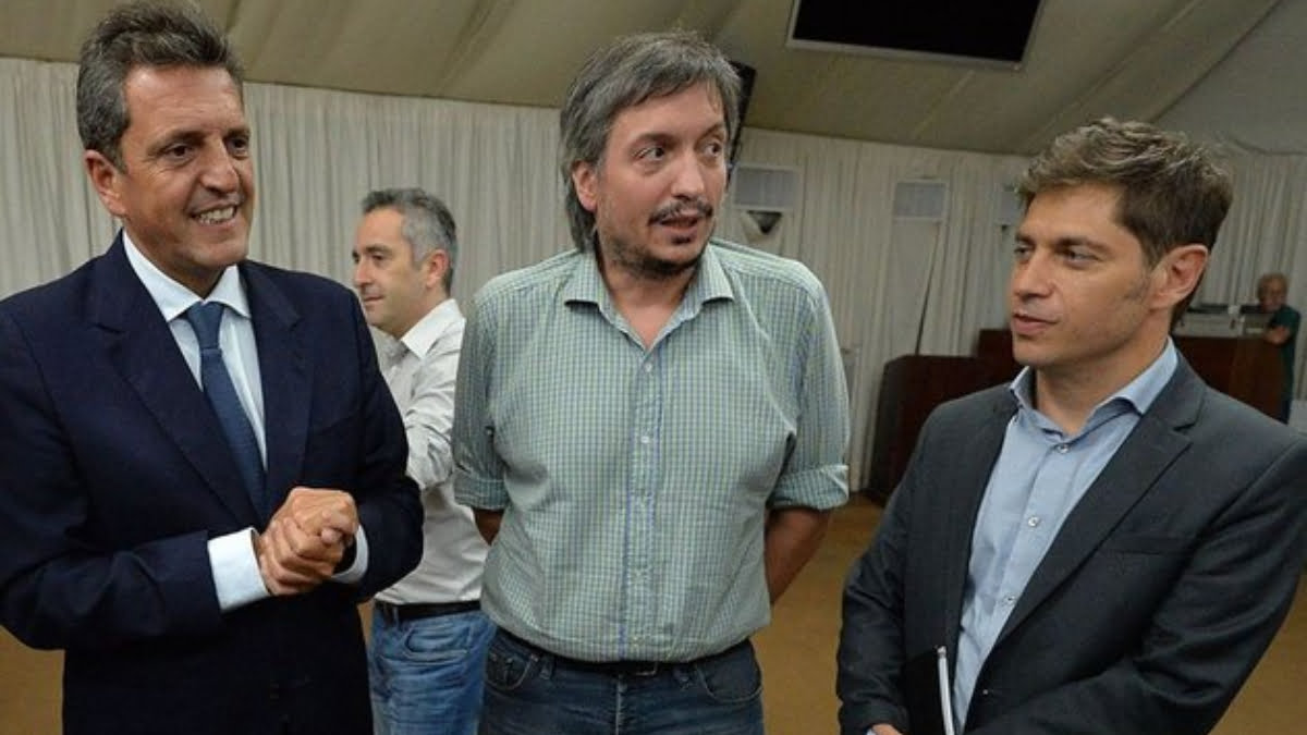 Sergio Massa, Máximo Kirchner y Axel Kicillof