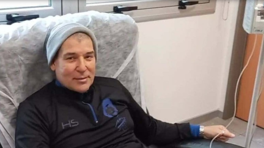 Gustavo Cisneros, en una imagen tomada durante su primer tratamiento de quimio contra el cáncer, en 2021.