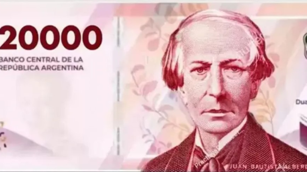 El nuevo billete de $ 20.000 tiene a Juan Bautista Alberdi como figura principal y en el reverso hay una imagen de su casa natal.