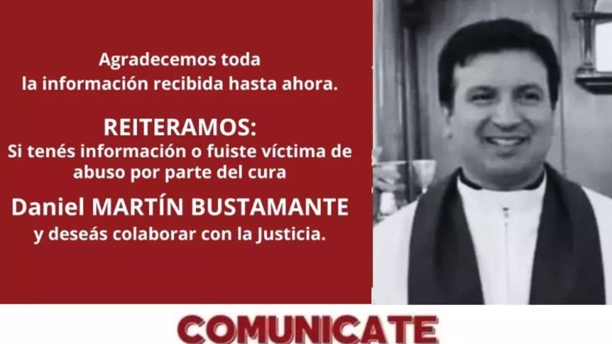 El posteo de la Red de Sobrevivientes de Abusos Eclesiásticos de Argentina en el que se refiere al cura Daniel Martín Amado Bustamante.