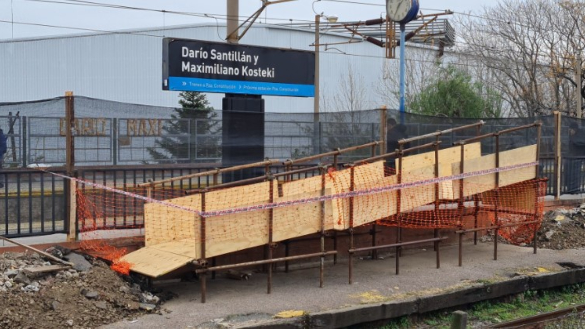 Ya instalaron rampas provisorias para las obras en la estación Avellaneda del tren Roca.