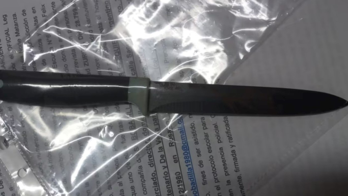 El cuchillo con el que un alumno apuñaló a otro en el colegio Bogado de Ramos Mejía fue secuestrado por la Policía.