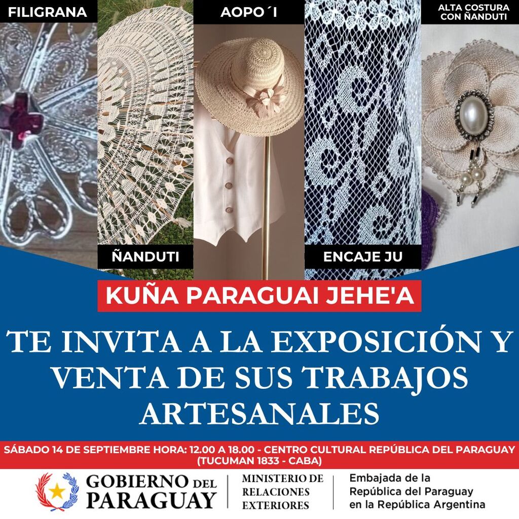 Kuña Paraguai jehe´a, tejidos, Embajada de Paraguay