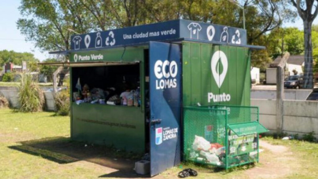 Uno de los 56 ecopuntos de recepción de materiales reciclables que tiene Lomas de Zamora.