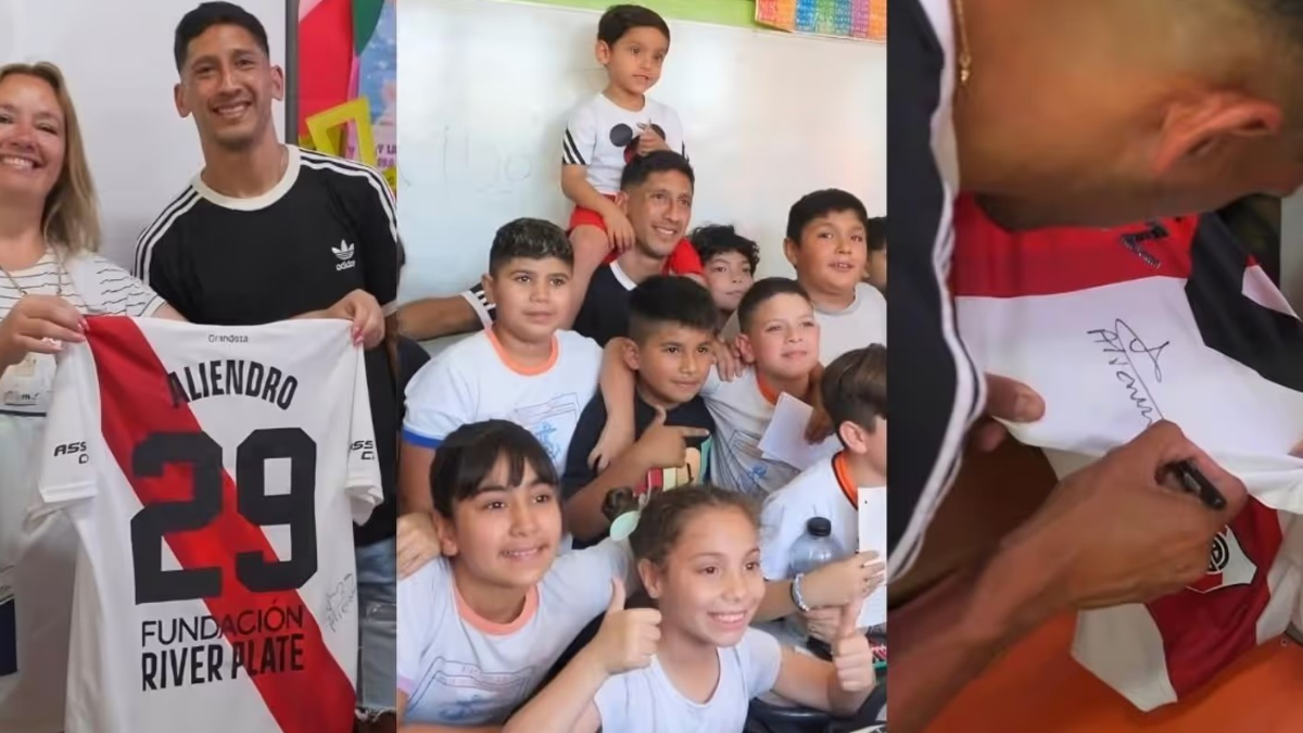 Rodrigo Aliendro fue a su escuela de la infancia, la N°12 de Parque San Martín, en Merlo, y charló con los alumnos.