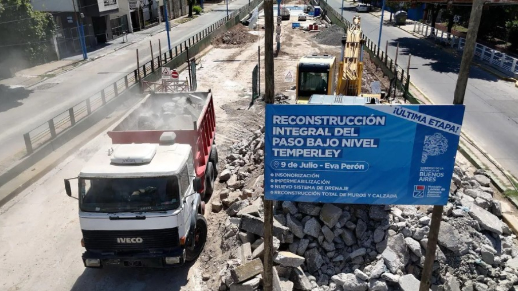 Las obras de reconstrucción en el túnel de Temperley entraron en su etapa final.