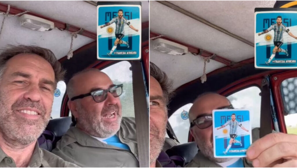 Ricardo (55) y Martín Franzosi (53) son de Vicente López y desde el 3 de enero recorren África a bordo de un 3 CV de 51 años.
