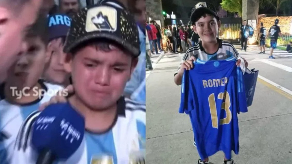 Benja llorando y Benja feliz... En el medio, la generosidad del Cuti Romero hizo que el pibe cambiara de estado anímico. Esta noche, además, irá a ver Argentina Brasil.