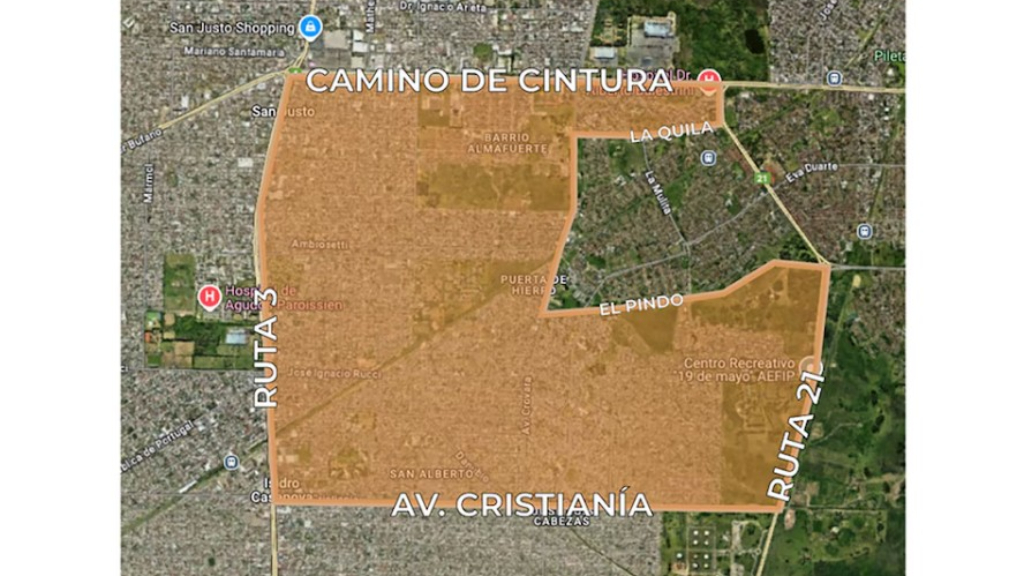 La futura Ciudad Papa Francisco de La Matanza estaría delimitada por la Ruta 3, el Camino de Cintura, la avenida Cristianía, la ruta provincial 21 y la avenida Crovara, entre Isidro Casanova y Ciudad Evita.