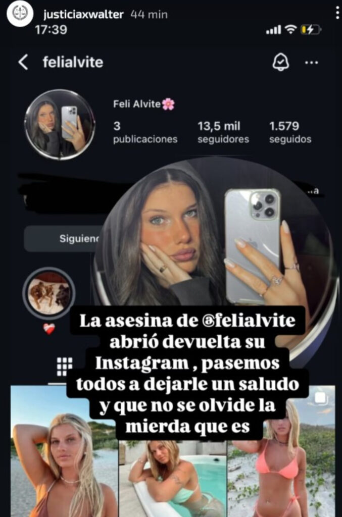 La familia de Walter Armand, el hombre que atropelló y mató la "Toretto" Felicitas Alvite, expuso a la imputada por su nuevo posteo en la redes sociales.