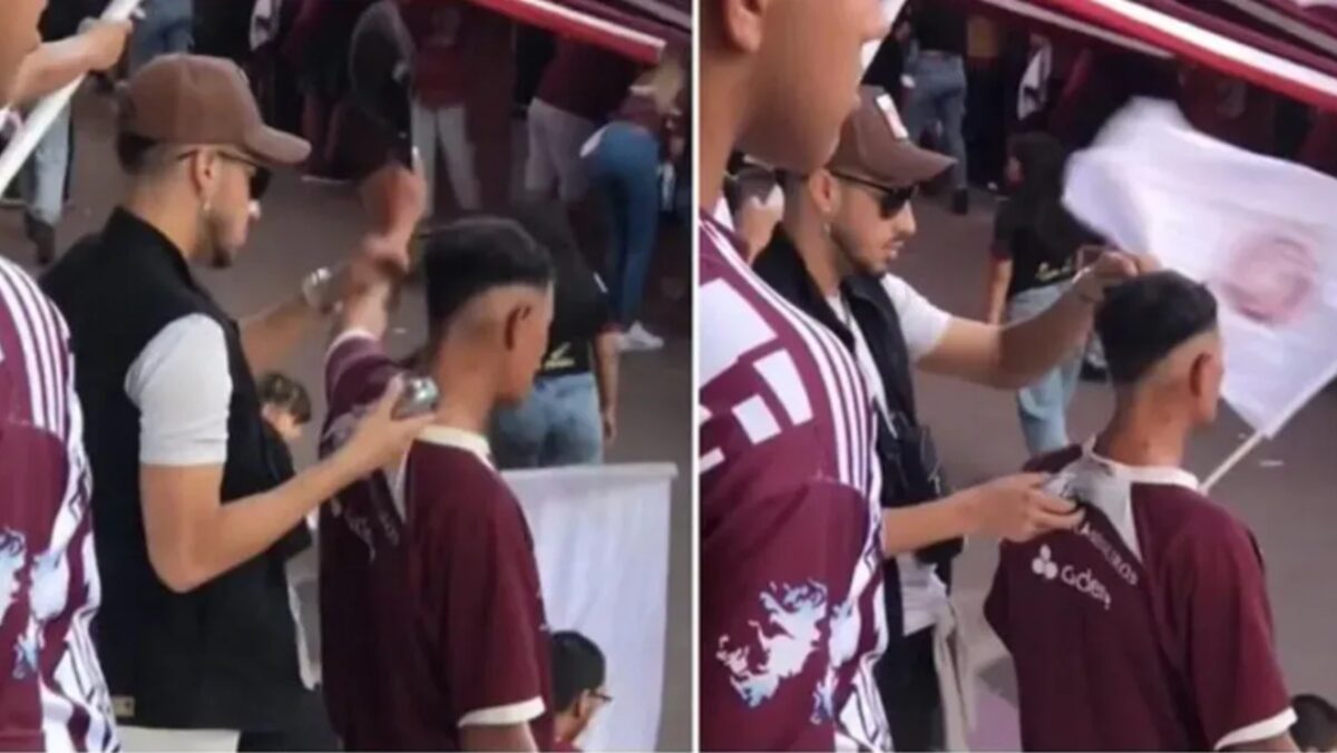 Lanús, peluquero, tribuna