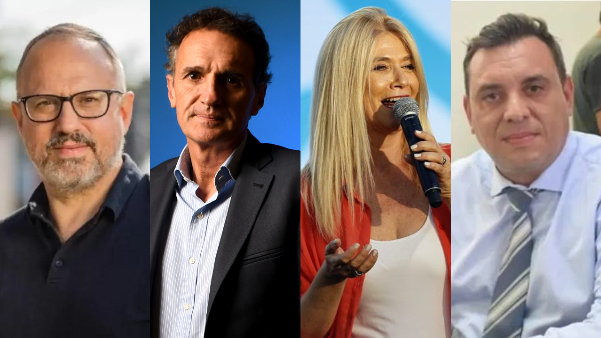 Diego Valenzuela, Gabriel Katopodis, Verónica Magario y Maximiliano Bondarenko, actores principales de las elecciones 2025 en la Provincia de Buenos Aires.