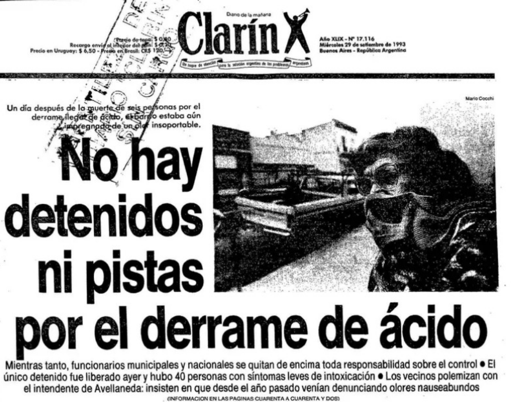 El 27 de septiembre de 1993, una vivienda ubicada en la calle 25 de Mayo 319 de Avellaneda fue escenario de de siete muertes por un derrame mortal de ácido. Treinta y dos años después hubo Justicia.