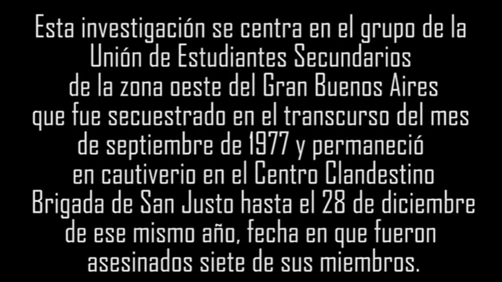 Ituzaingó, documental, La noche de los lápices de zona oeste